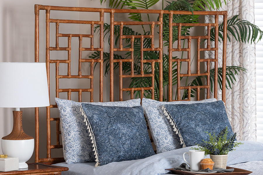 Bali & Pari Jamuna Marbled Tortoise Rattan Headboard