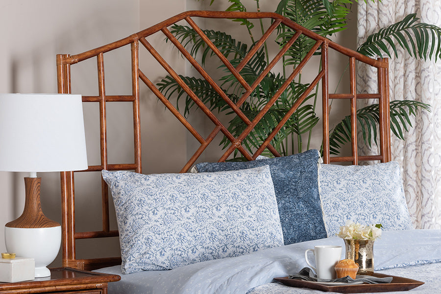 Bali & Pari Kachiri Marbled Tortoise Rattan Headboard