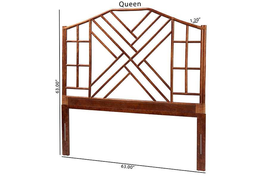 Bali & Pari Kachiri Marbled Tortoise Rattan Headboard