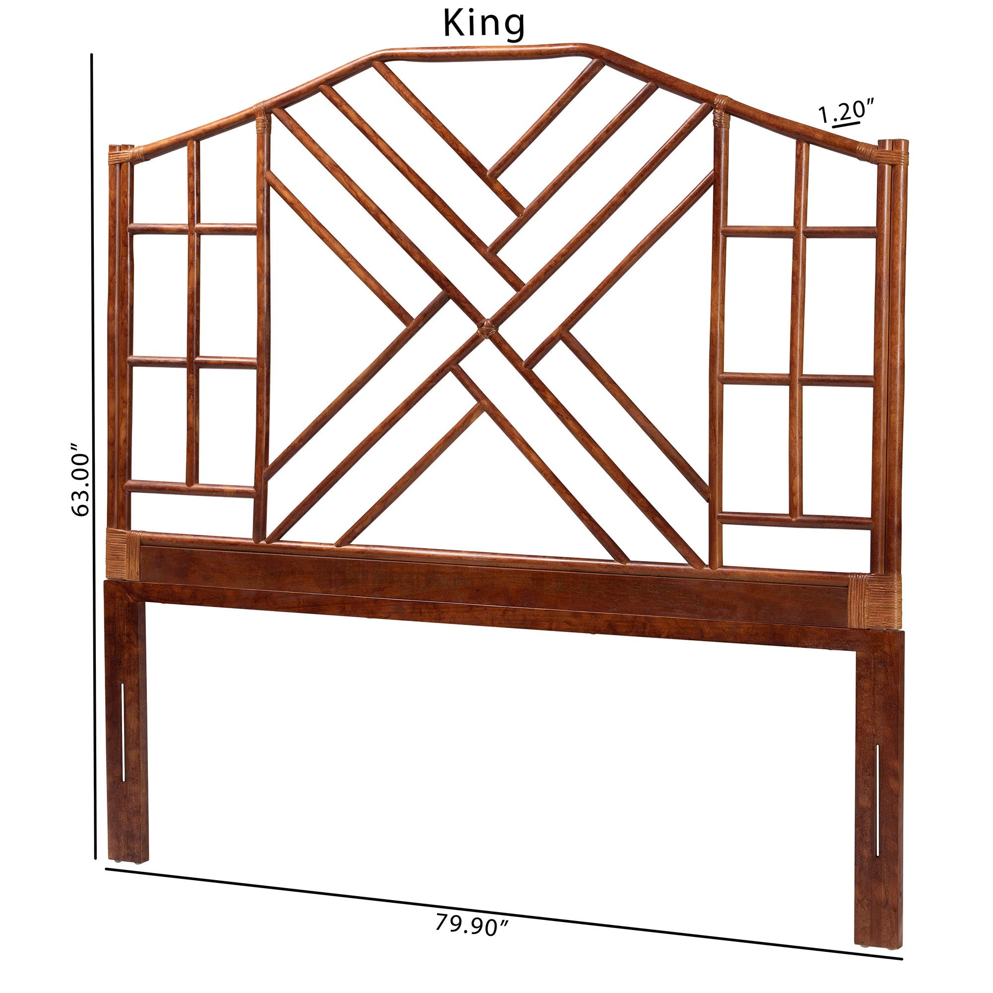 Bali & Pari Kachiri Marbled Tortoise Rattan Headboard