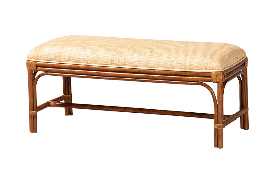 Bali & Pari Belen Marbled Tortoise Rattan Bench