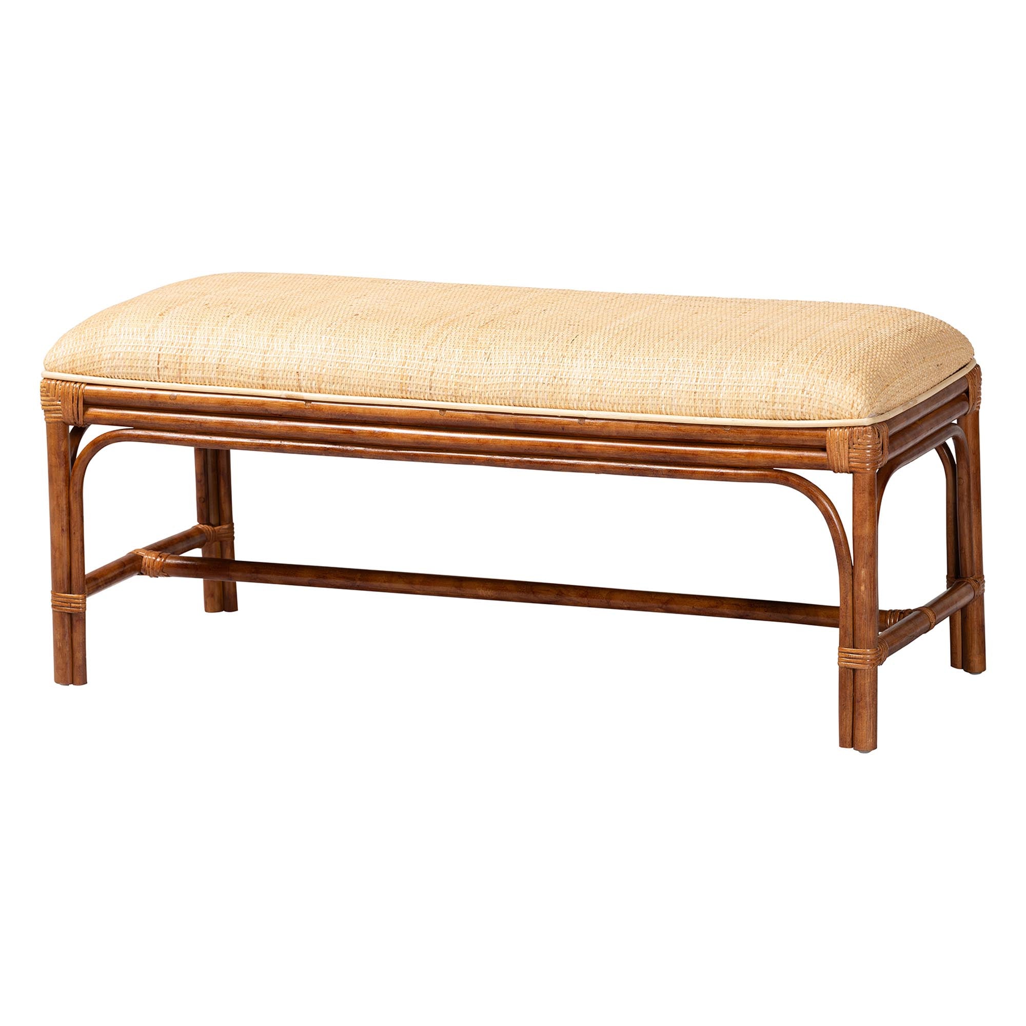 Bali & Pari Belen Marbled Tortoise Rattan Bench