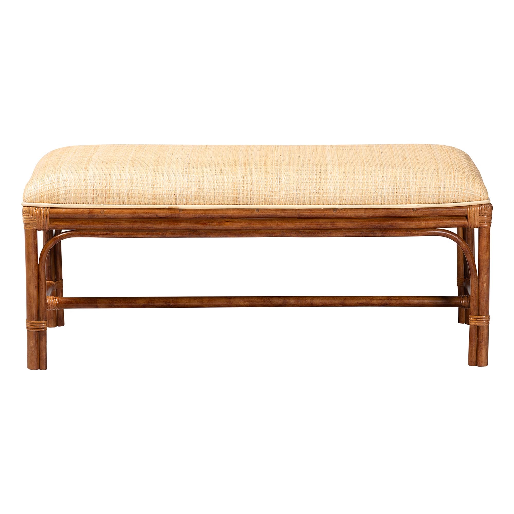 Bali & Pari Belen Marbled Tortoise Rattan Bench