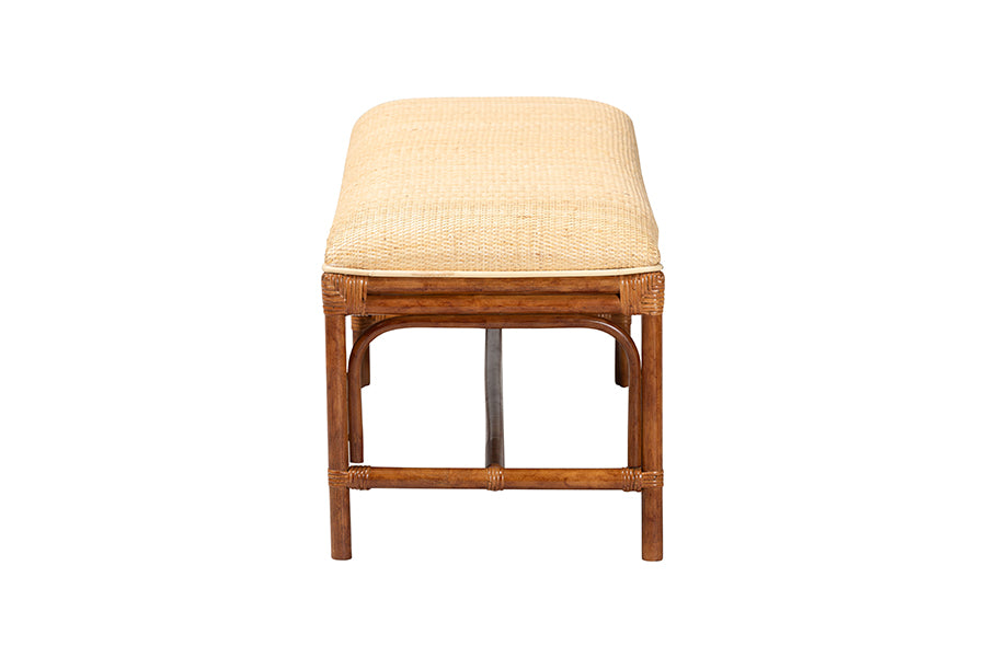 Bali & Pari Belen Marbled Tortoise Rattan Bench