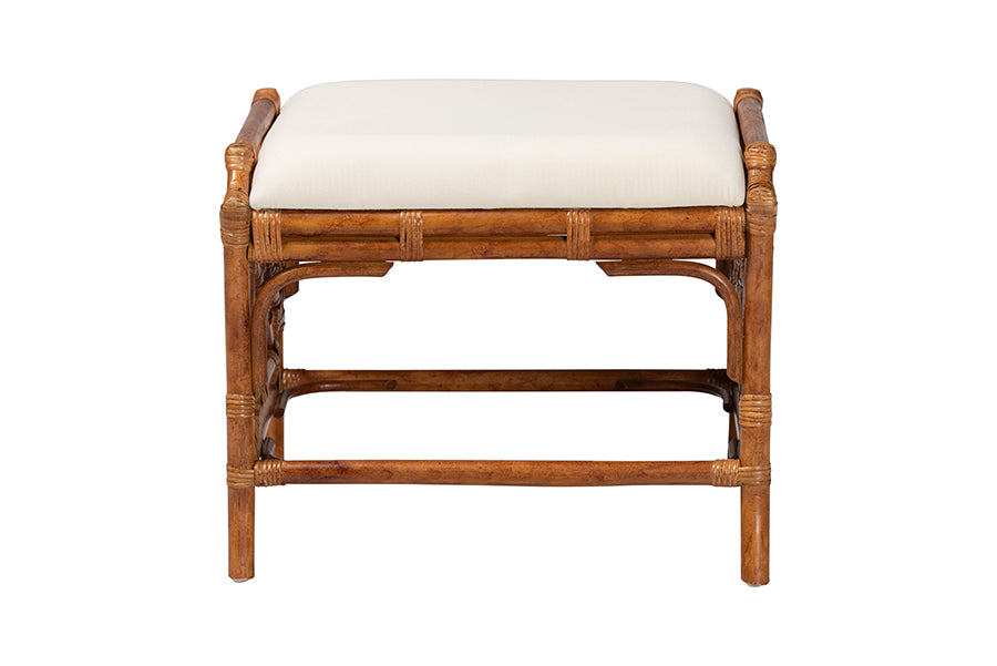 Bali & Pari Morley Marbled Tortoise Rattan Ottoman