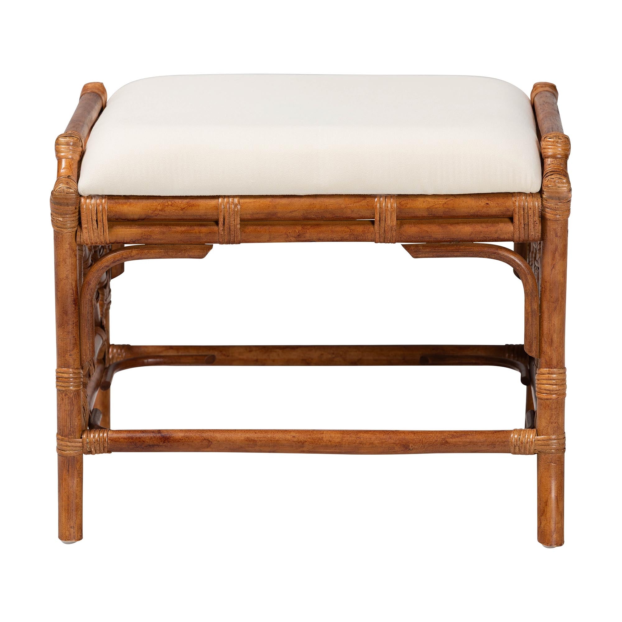 Bali & Pari Morley Marbled Tortoise Rattan Ottoman