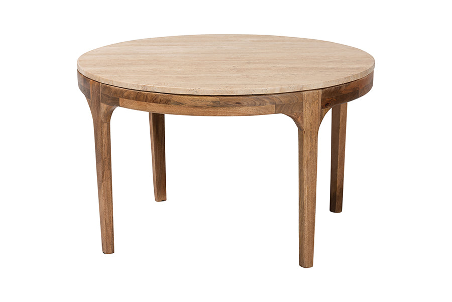 Prospero Round Travertine Coffee Table