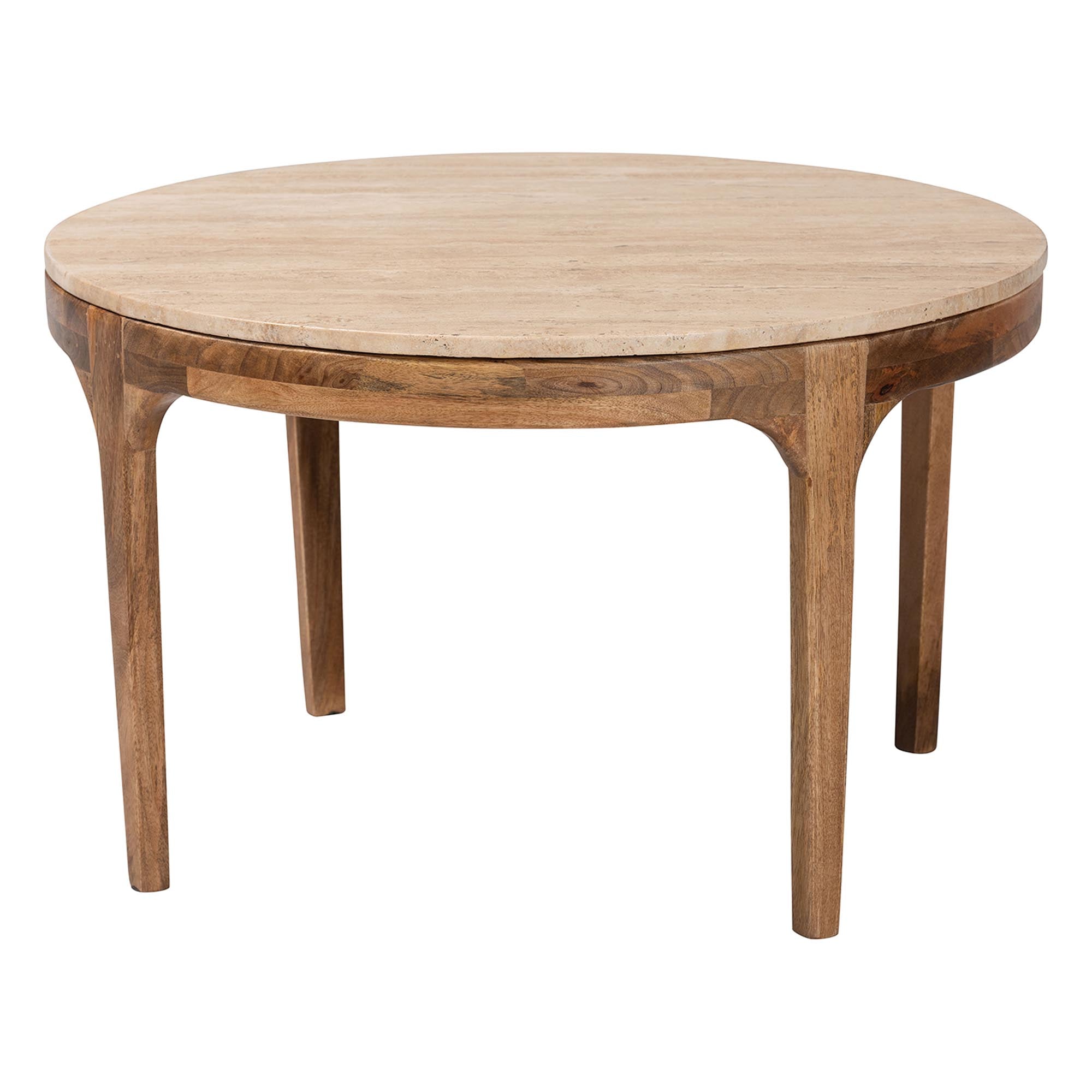 Prospero Round Travertine Coffee Table