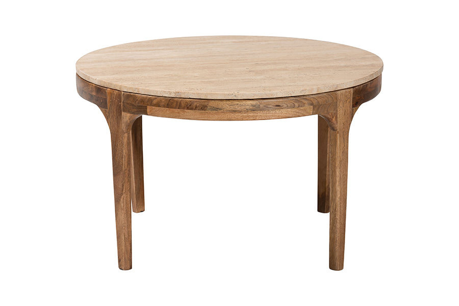 Prospero Round Travertine Coffee Table