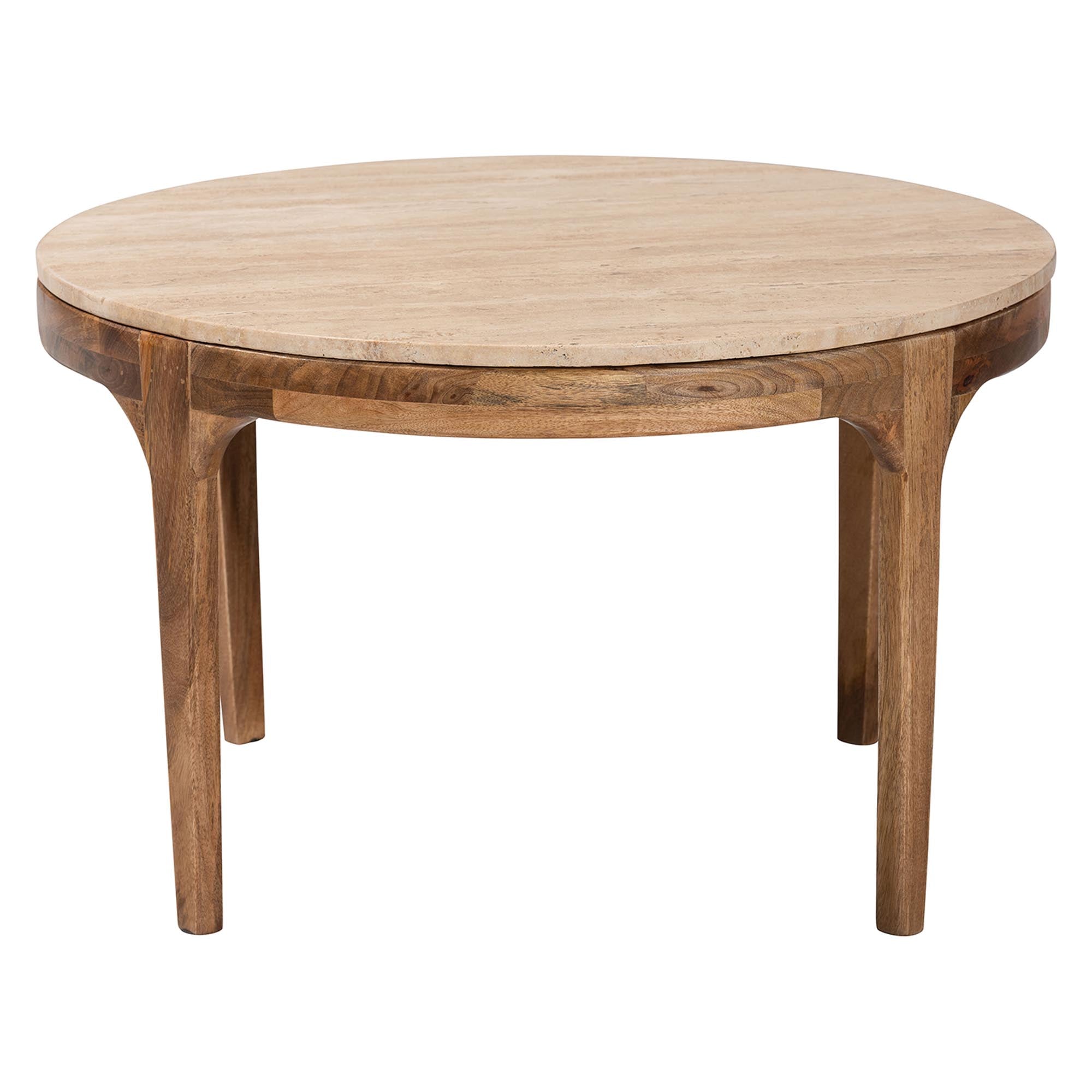 Prospero Round Travertine Coffee Table