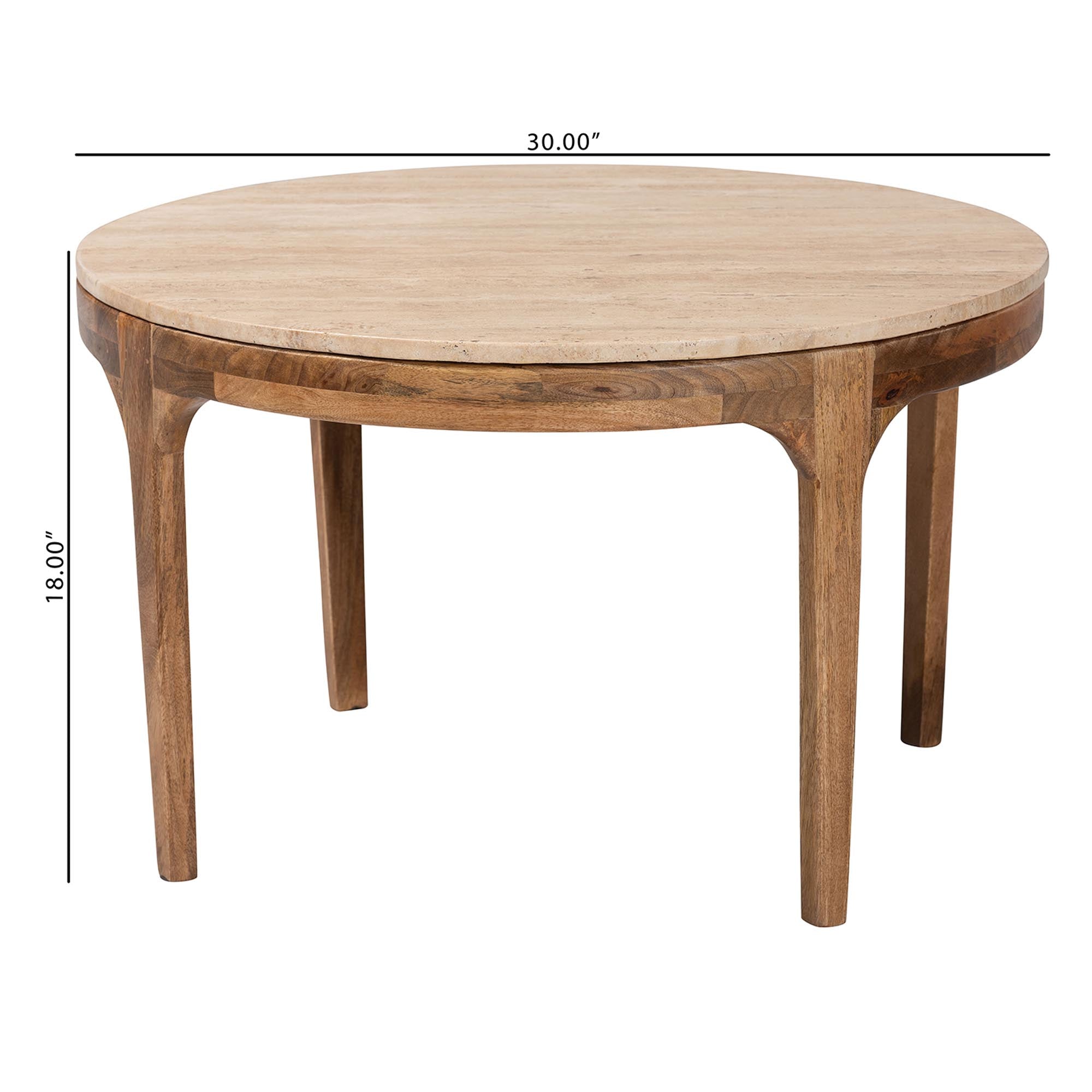 Prospero Round Travertine Coffee Table