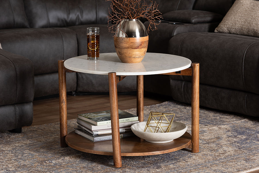 Quindalyn Round Marble Coffee Table