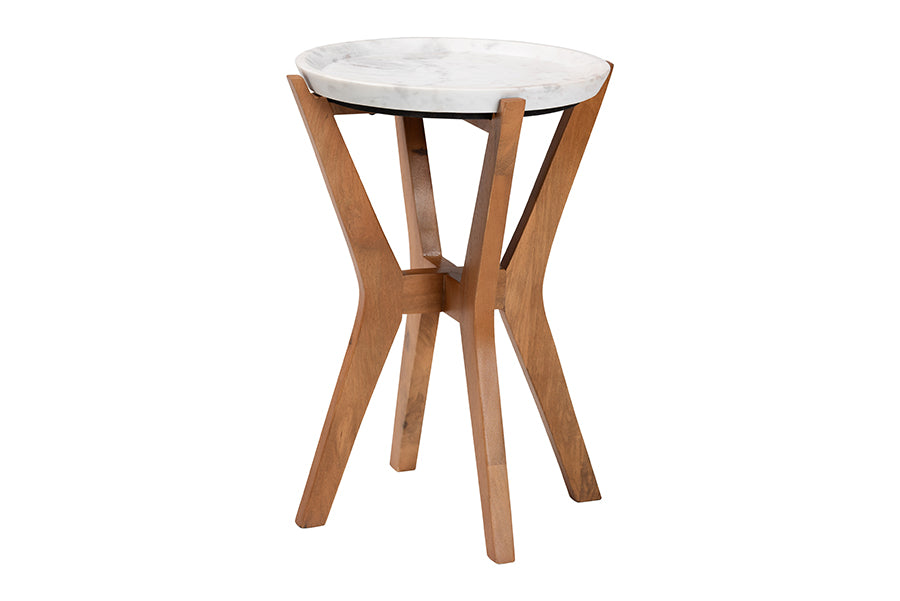 Phaedra Round Marble End Table