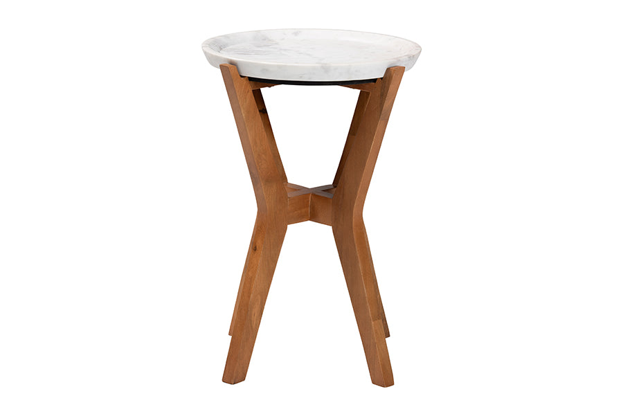 Phaedra Round Marble End Table