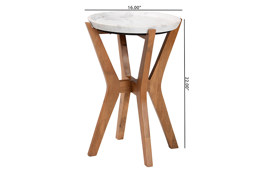Phaedra Round Marble End Table