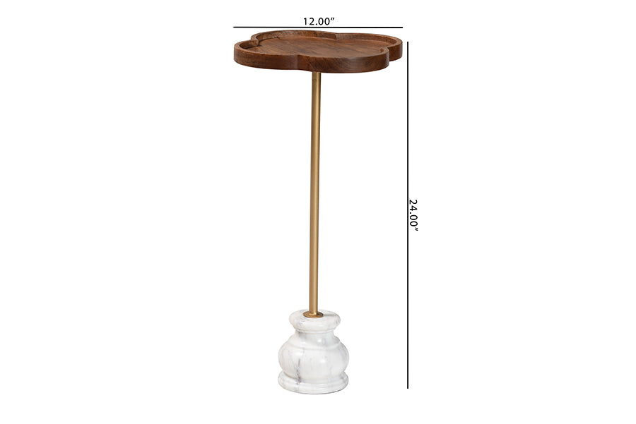 Gezana Drink Table with Marble Base