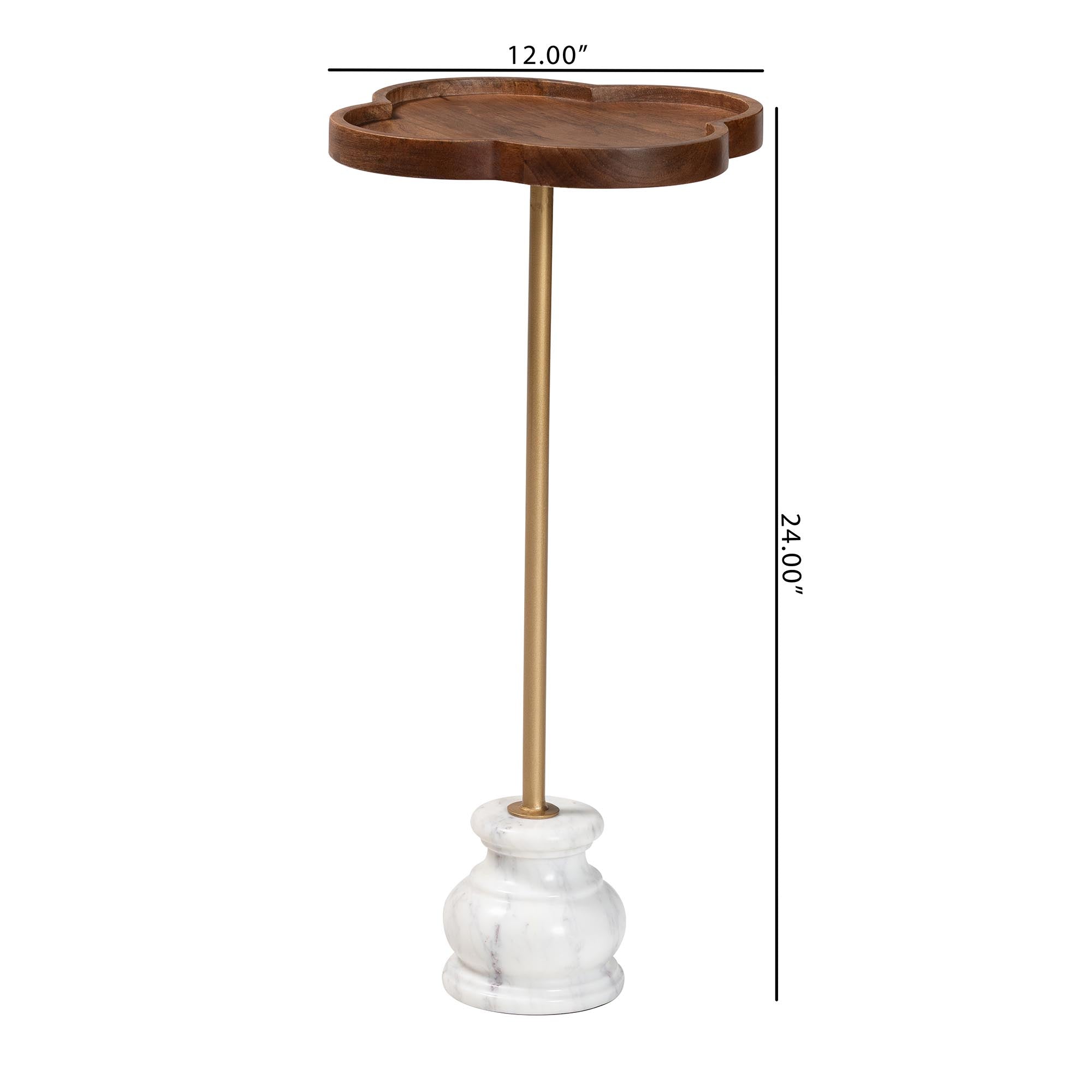 Gezana Drink Table with Marble Base