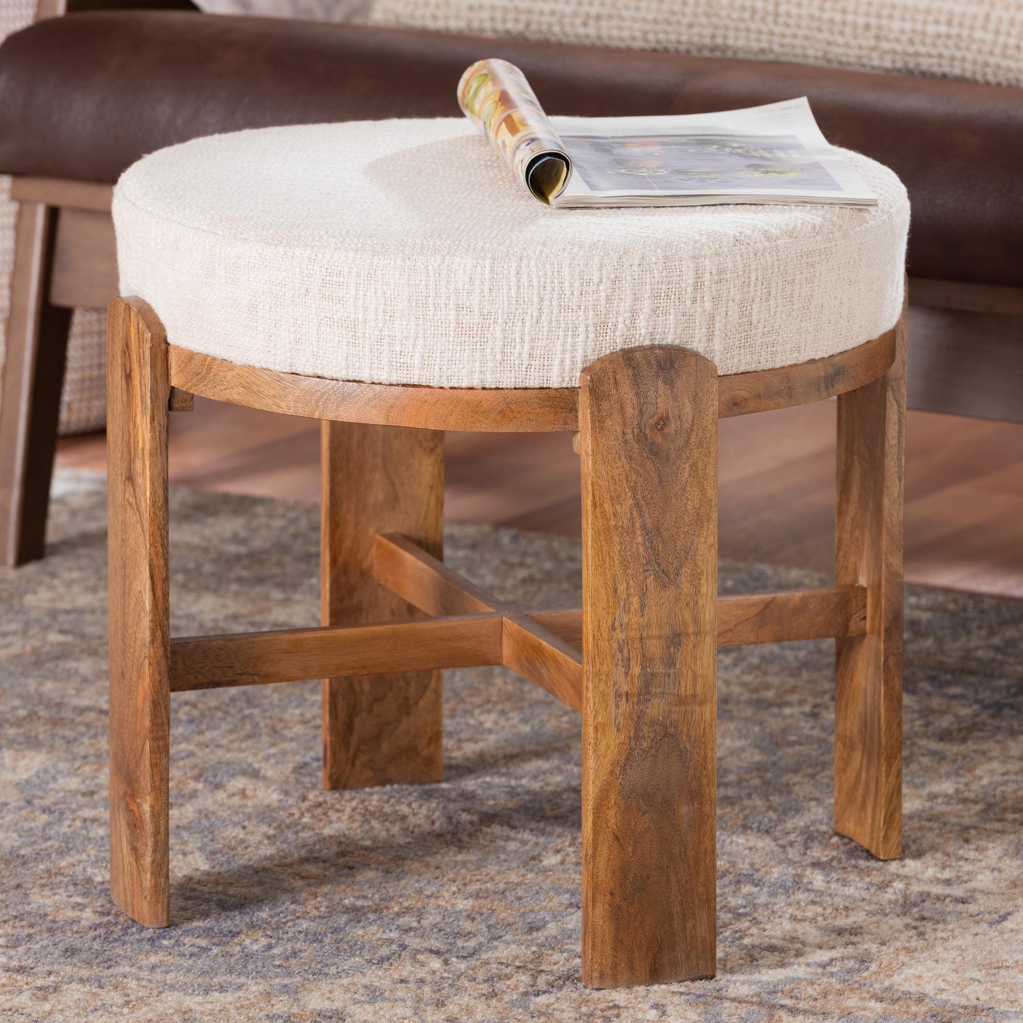 Whitfield Round Fabric Ottoman