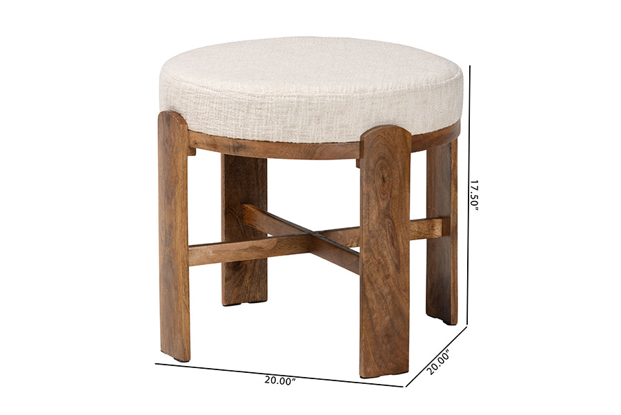 Whitfield Round Fabric Ottoman