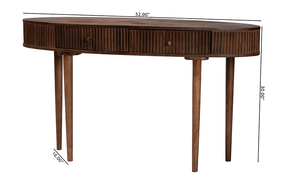 Linore Fluted Wood Console Table