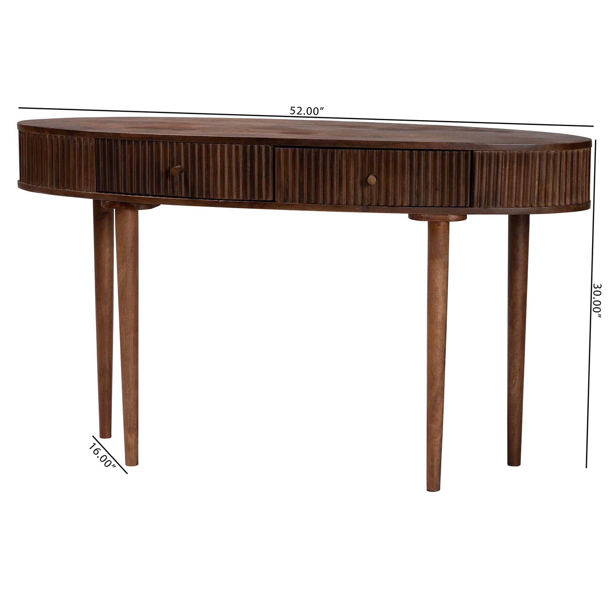 Linore Fluted Wood Console Table