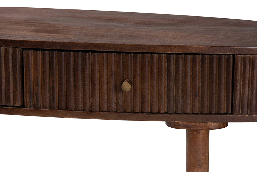 Linore Fluted Wood Console Table