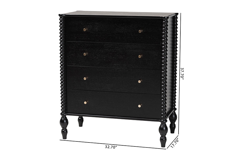 Callison Spindle Chest 4-Drawer Farmhouse Vertical Cabinet