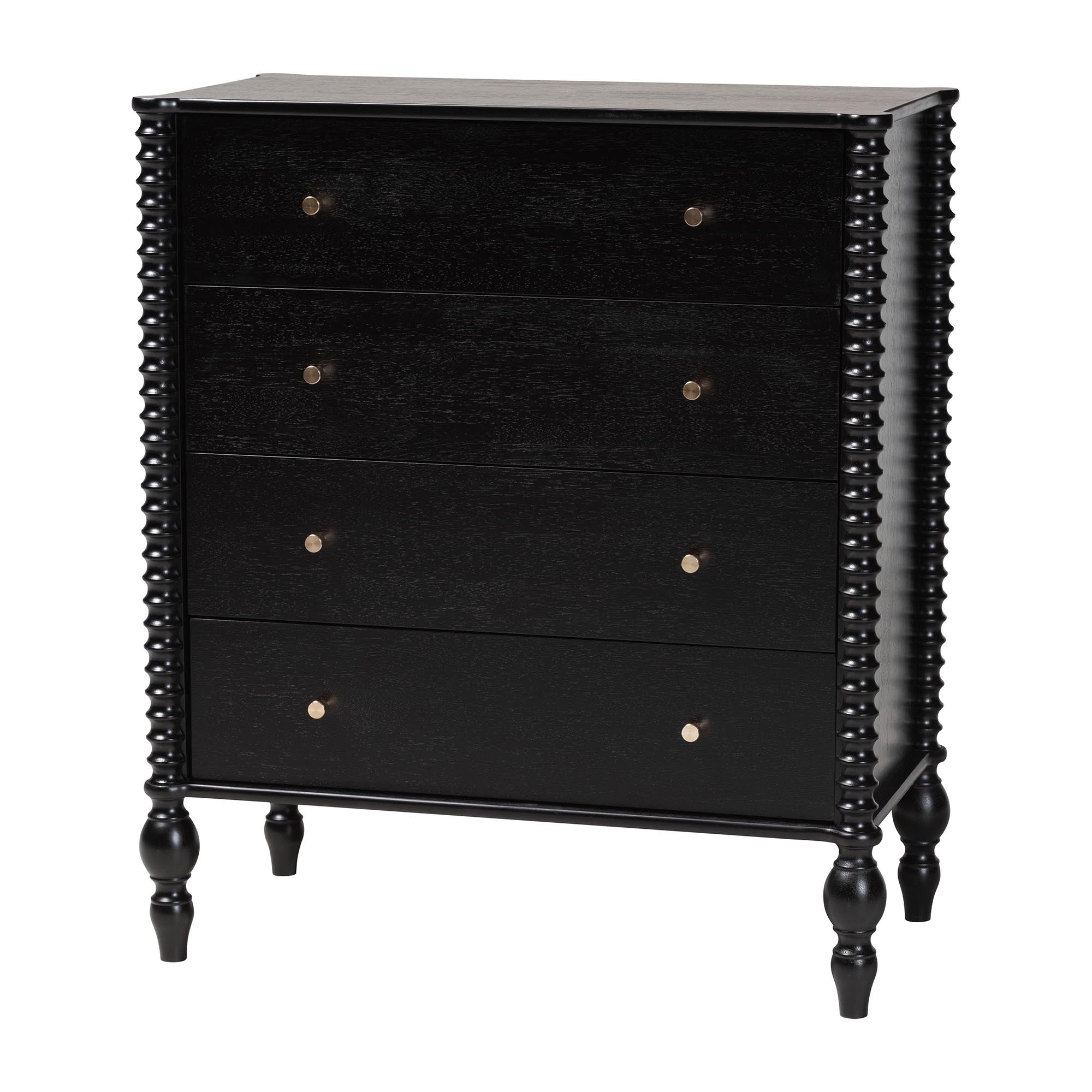 Callison Spindle Chest 4-Drawer Farmhouse Vertical Cabinet