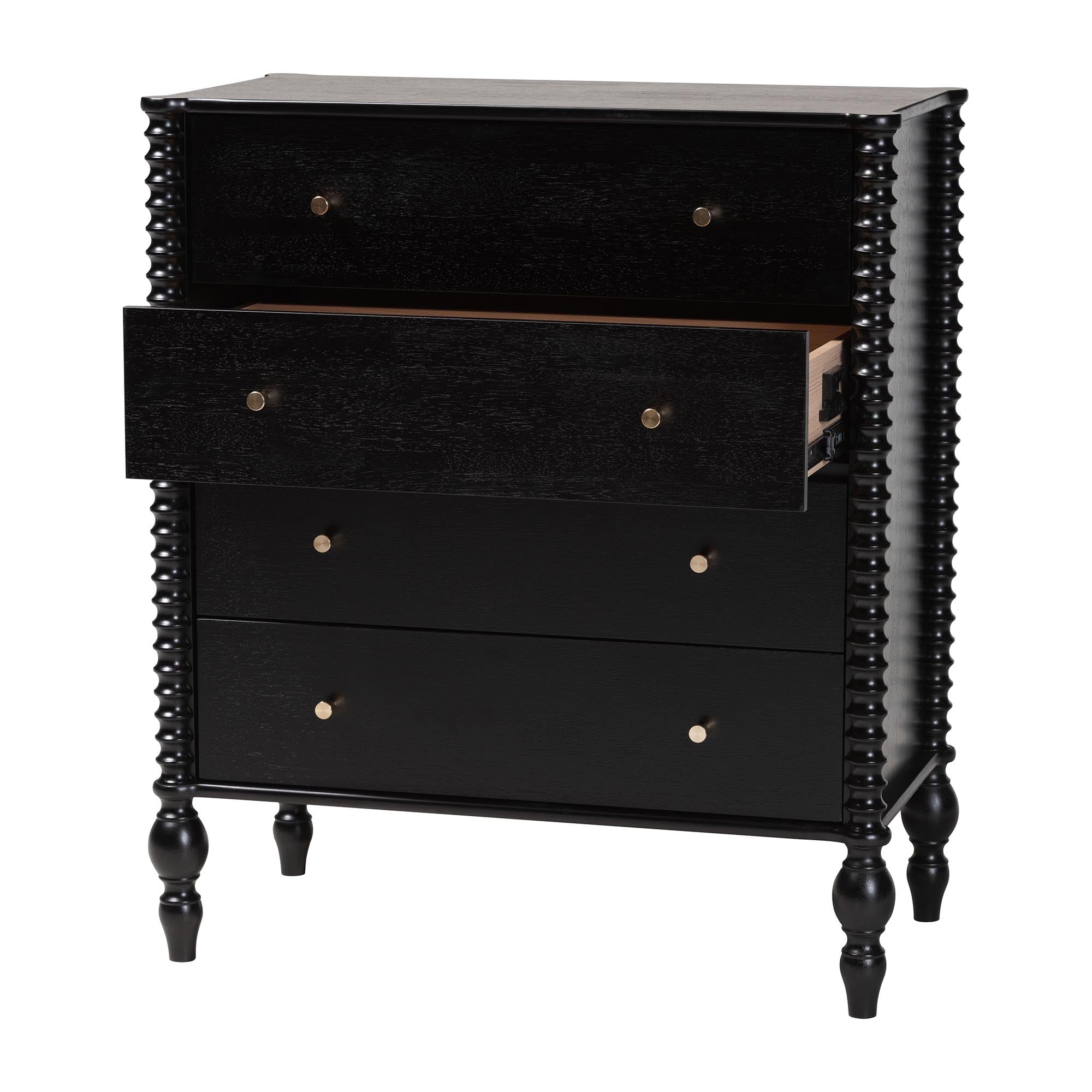 Callison Spindle Chest 4-Drawer Farmhouse Vertical Cabinet