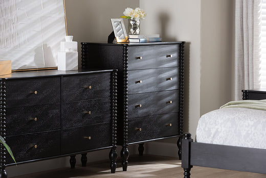Callison Spindle Chest 4-Drawer Farmhouse Vertical Cabinet