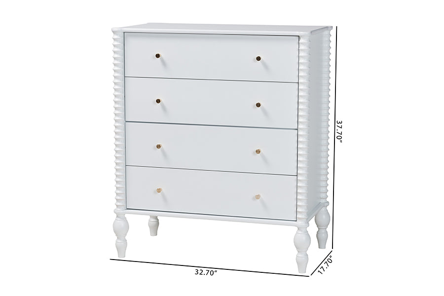 Callison Spindle Chest 4-Drawer Farmhouse Vertical Cabinet