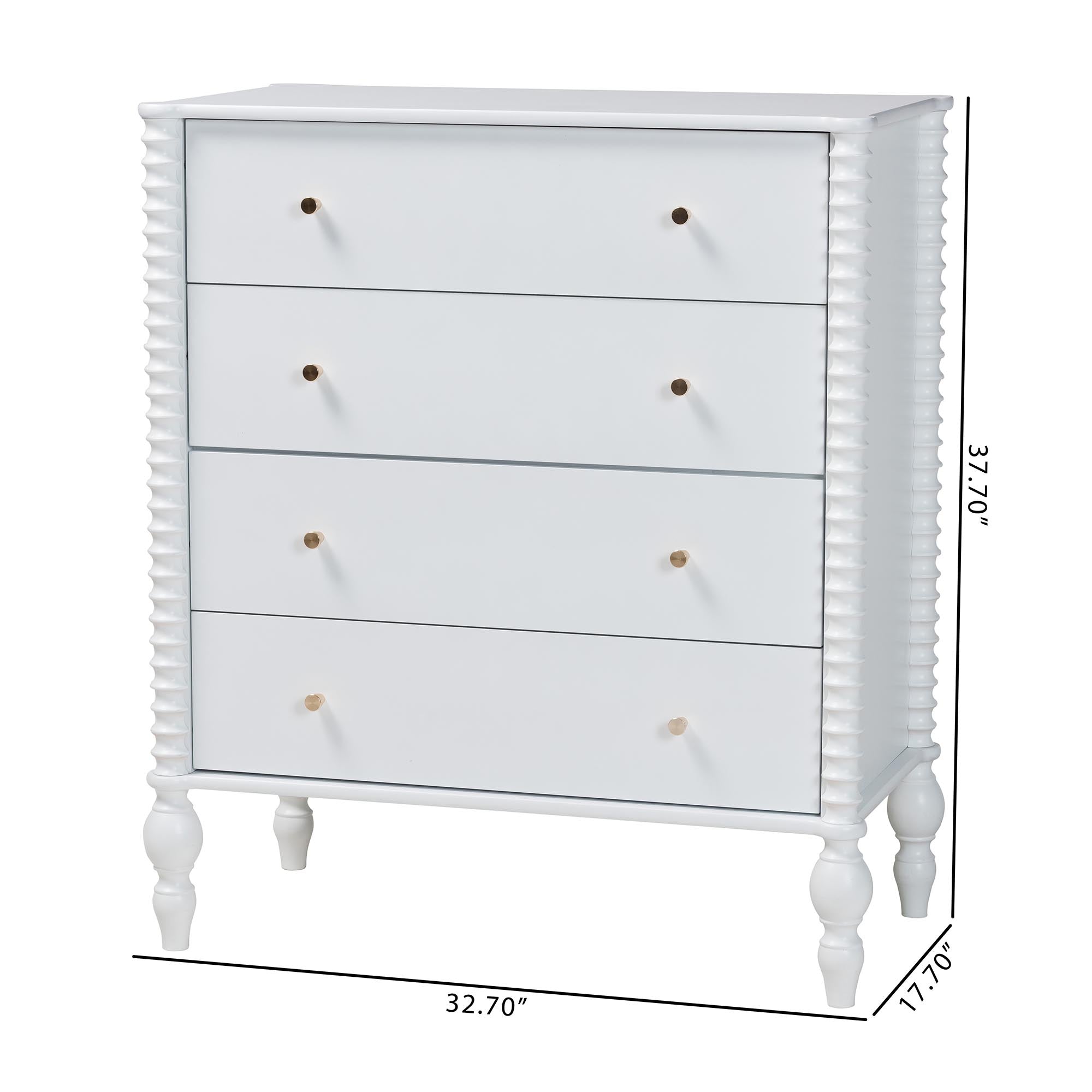 Callison Spindle Chest 4-Drawer Farmhouse Vertical Cabinet