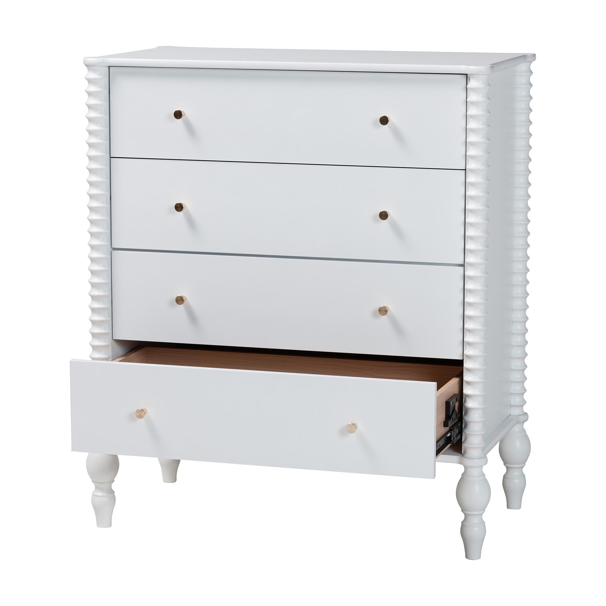 Callison Spindle Chest 4-Drawer Farmhouse Vertical Cabinet