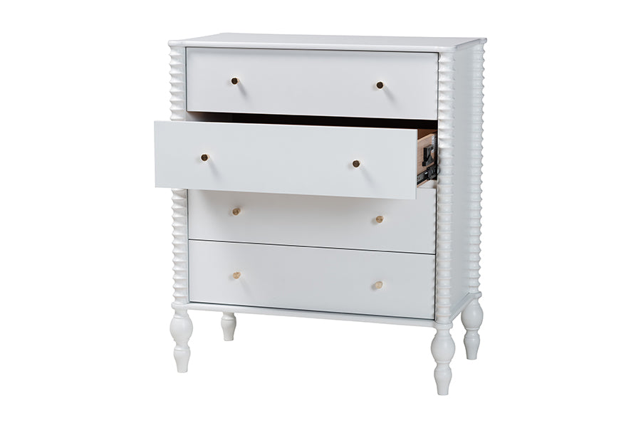 Callison Spindle Chest 4-Drawer Farmhouse Vertical Cabinet