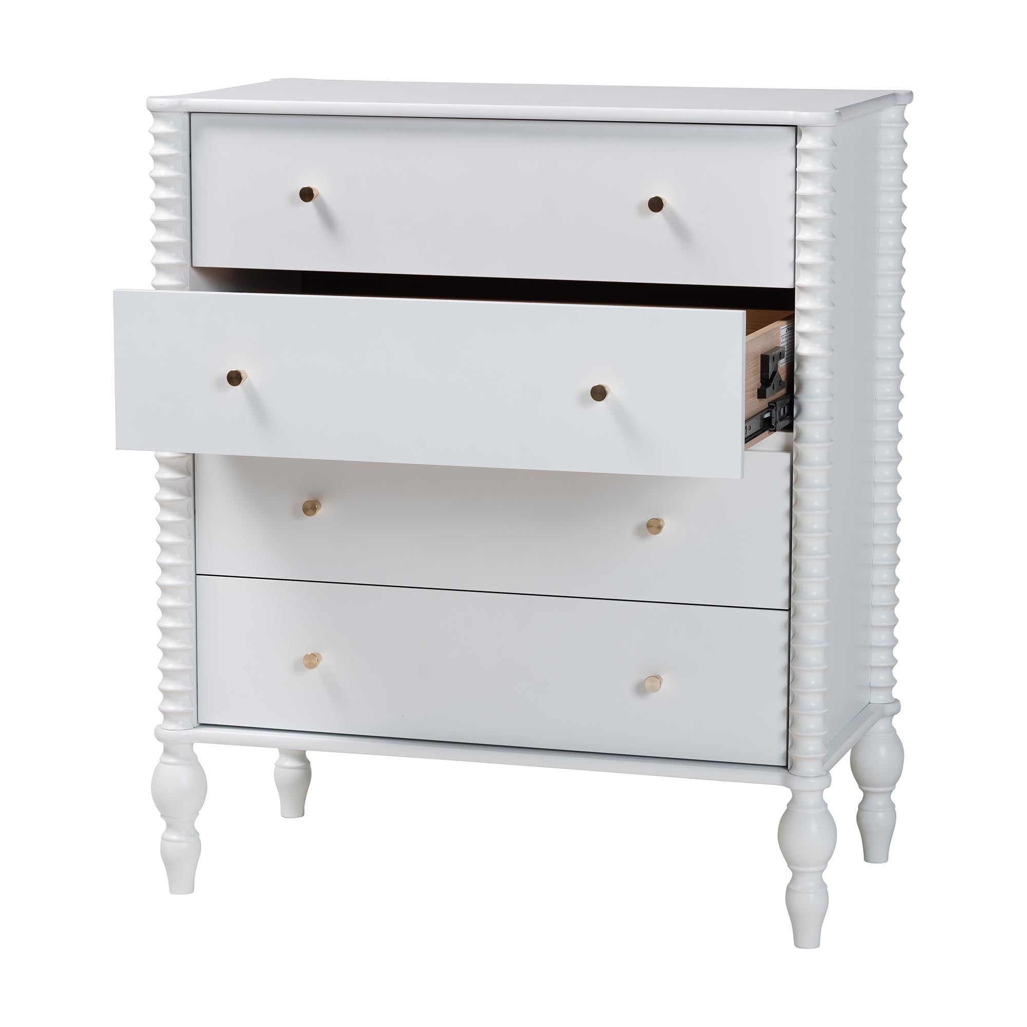 Callison Spindle Chest 4-Drawer Farmhouse Vertical Cabinet