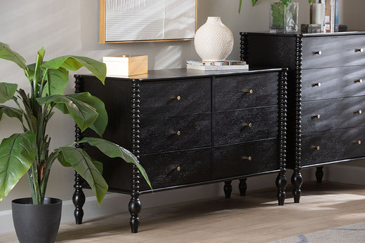 Callison Spindle Dresser 6-Drawer Farmhouse Horizontal Cabinet