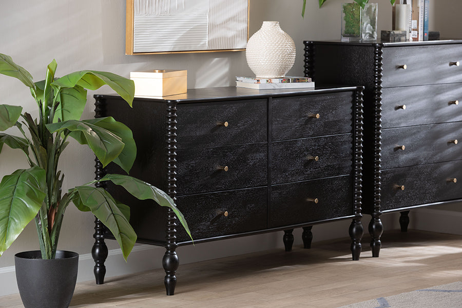 Callison Spindle Dresser 6-Drawer Farmhouse Horizontal Cabinet