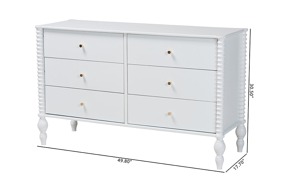 Callison Spindle Dresser 6-Drawer Farmhouse Horizontal Cabinet