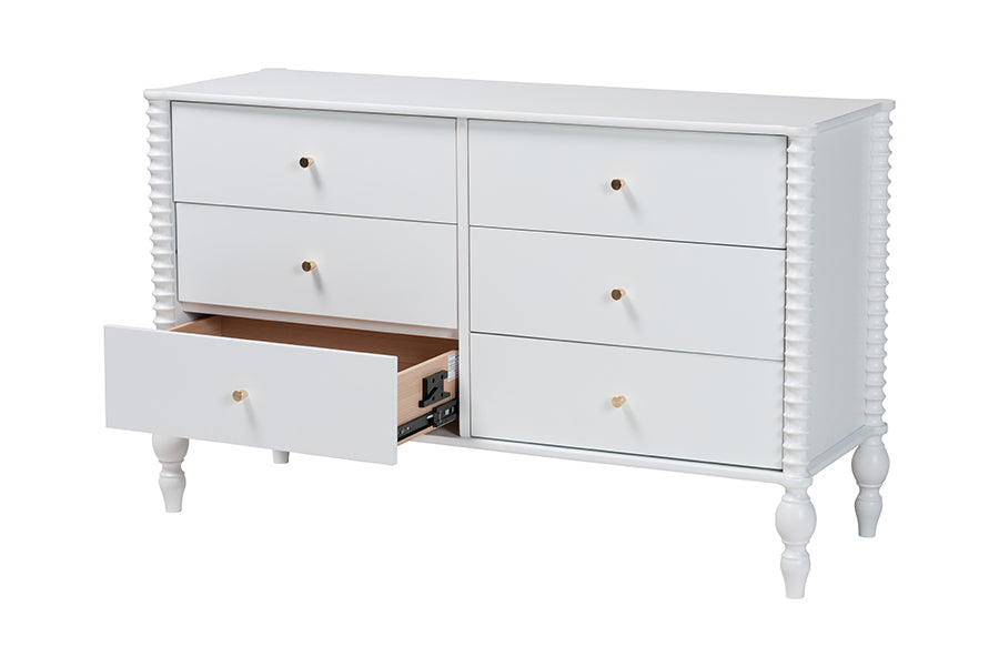 Callison Spindle Dresser 6-Drawer Farmhouse Horizontal Cabinet