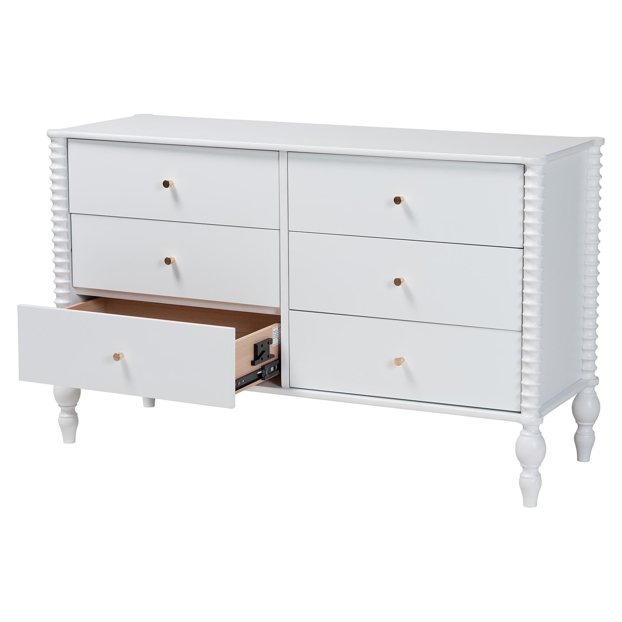 Callison Spindle Dresser 6-Drawer Farmhouse Horizontal Cabinet