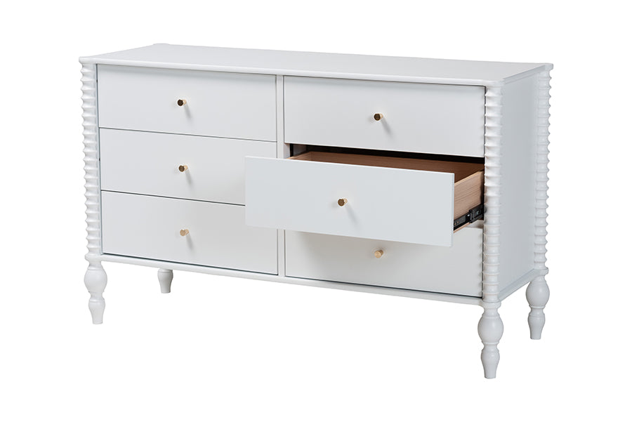 Callison Spindle Dresser 6-Drawer Farmhouse Horizontal Cabinet