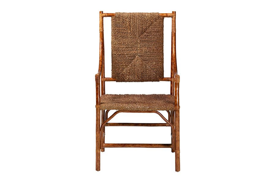 Bali & Pari Ramos Marbled Tortoise Rattan and Seagrass Armchair