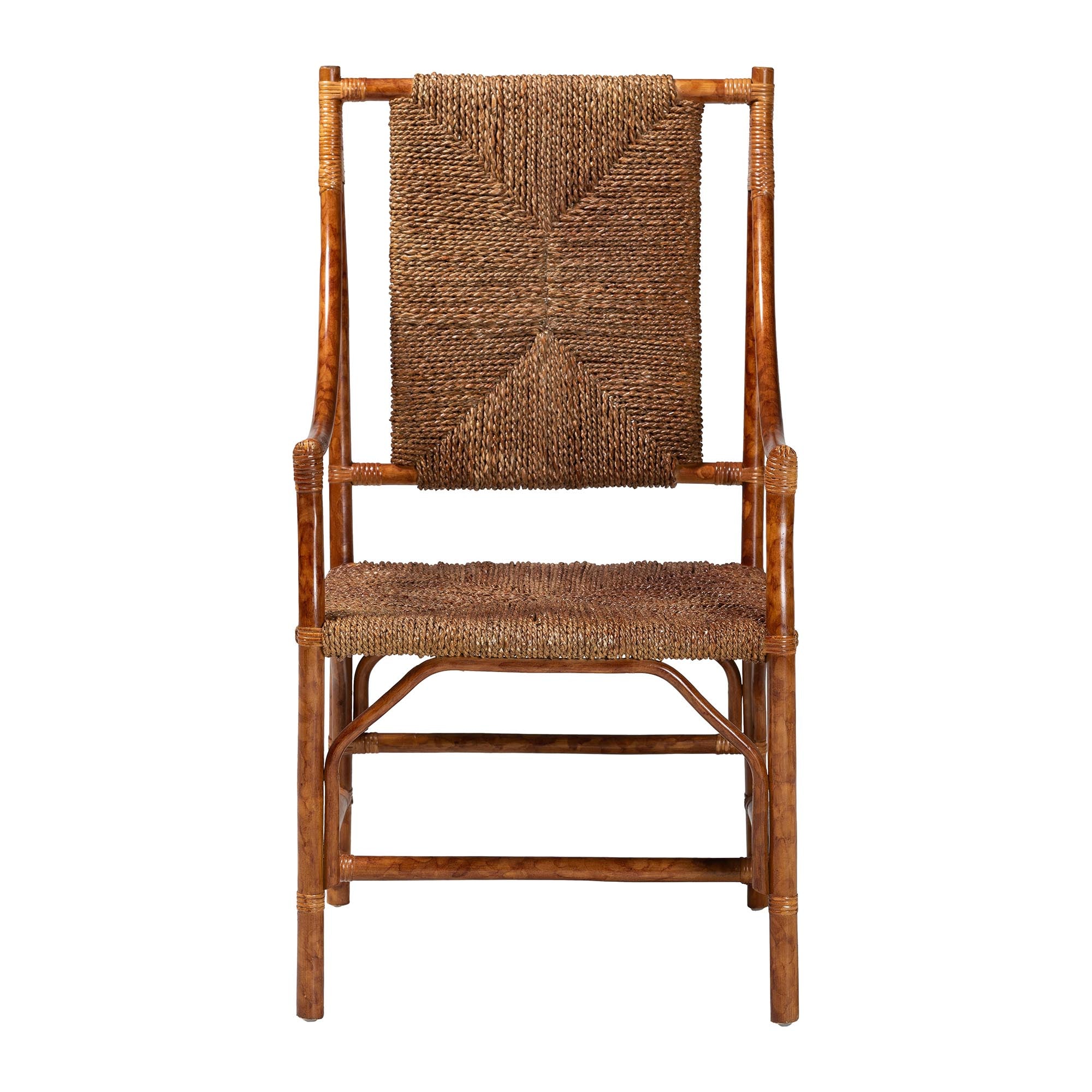 Bali & Pari Ramos Marbled Tortoise Rattan and Seagrass Armchair