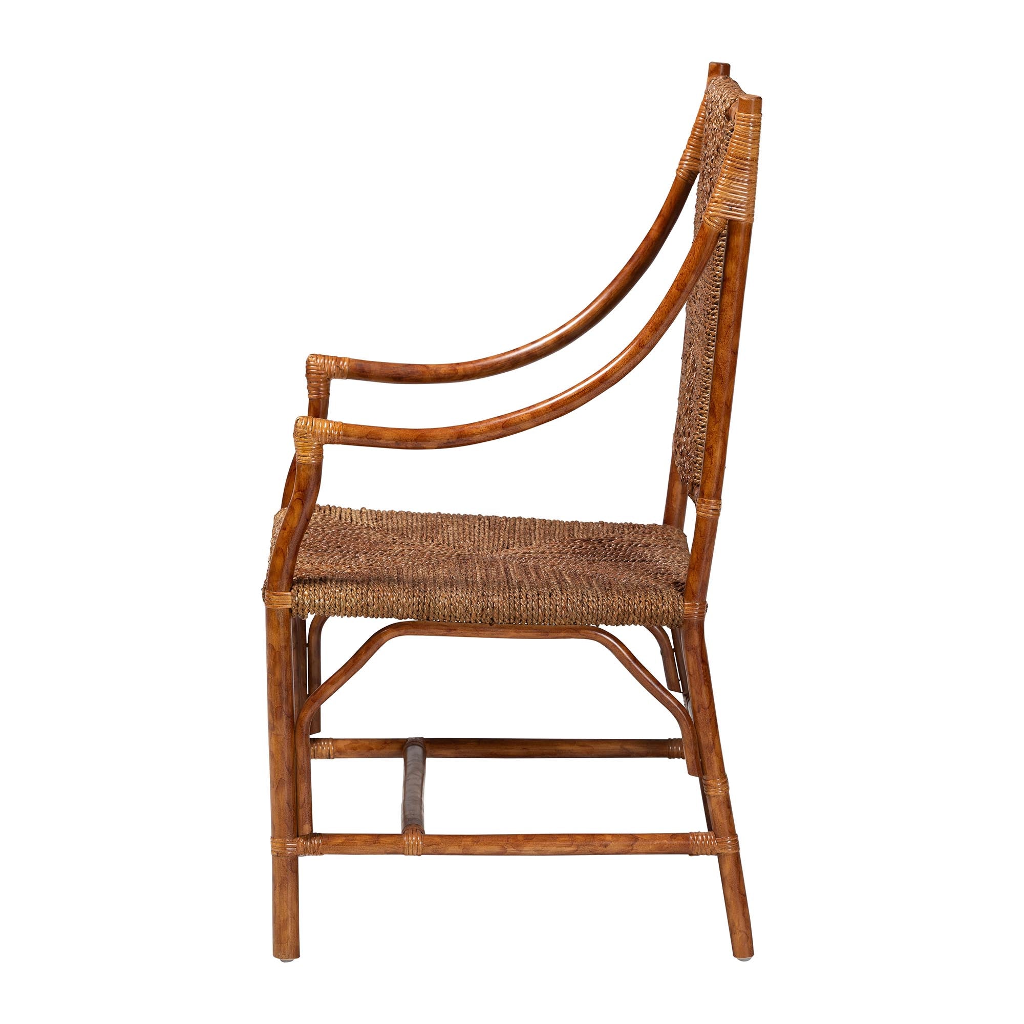 Bali & Pari Ramos Marbled Tortoise Rattan and Seagrass Armchair