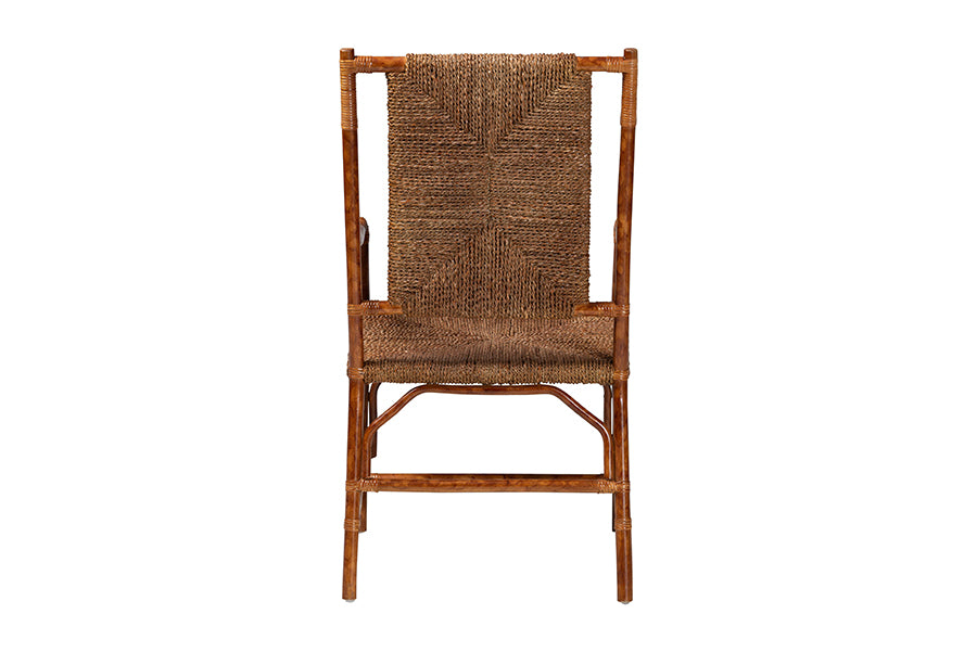Bali & Pari Ramos Marbled Tortoise Rattan and Seagrass Armchair