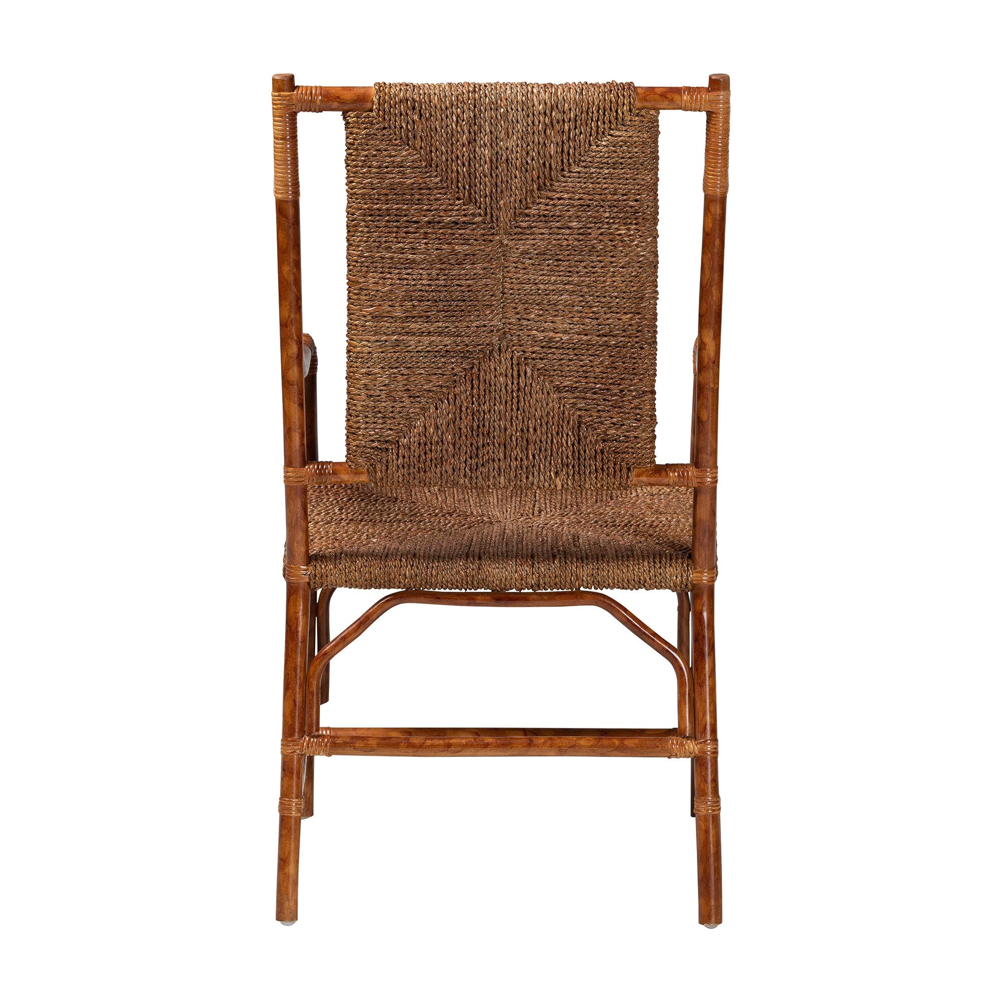 Bali & Pari Ramos Marbled Tortoise Rattan and Seagrass Armchair