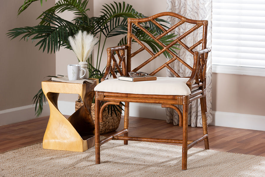 Bali & Pari Aella Marbled Tortoise Rattan Armchair