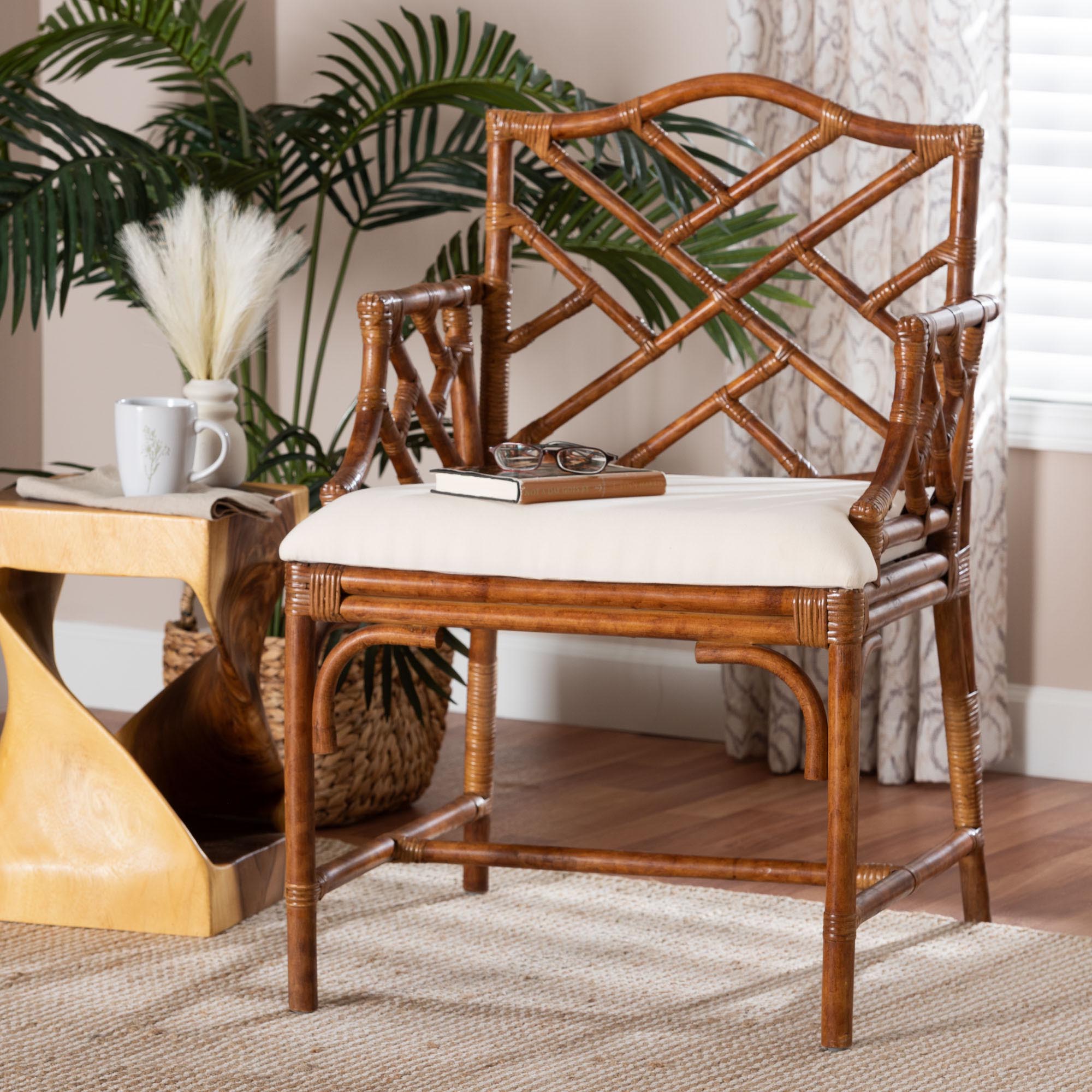 Bali & Pari Aella Marbled Tortoise Rattan Armchair