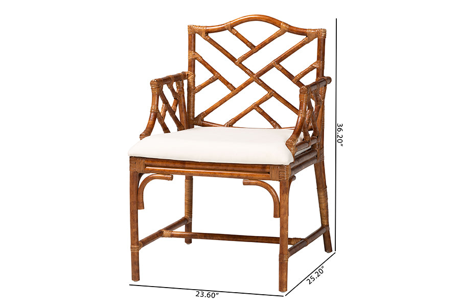 Bali & Pari Aella Marbled Tortoise Rattan Armchair
