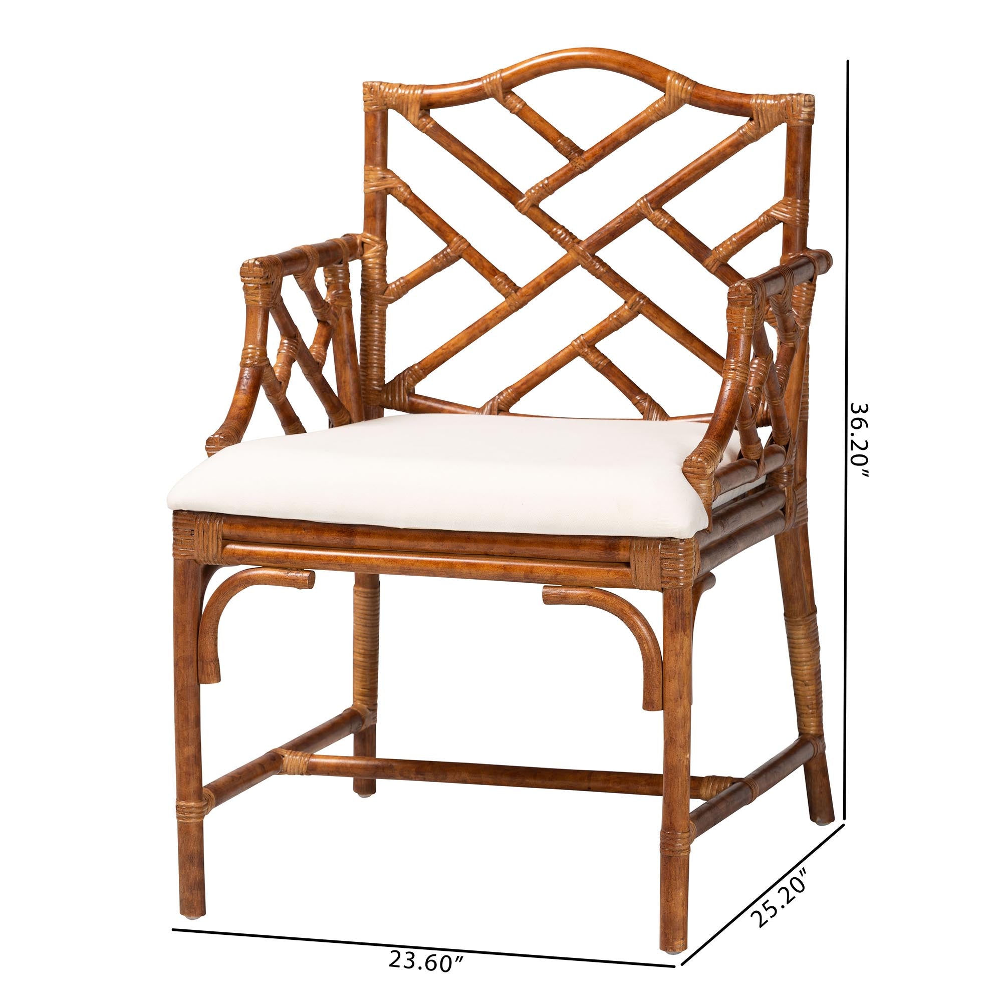 Bali & Pari Aella Marbled Tortoise Rattan Armchair